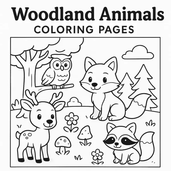 Woodland Animals Coloring Pages